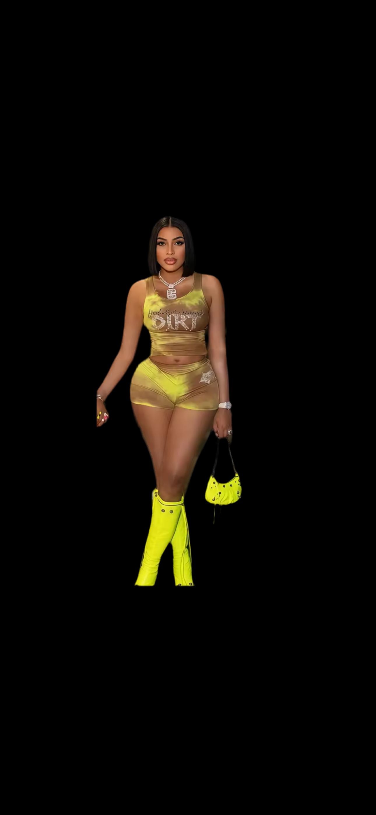 Melon Rhinestone (Tank + Shorts)